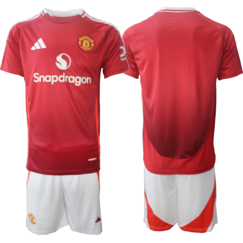 Men 2024-2025 Club Manchester United home Red blank Soccer Jersey->manchester united jersey->Soccer Club Jersey
